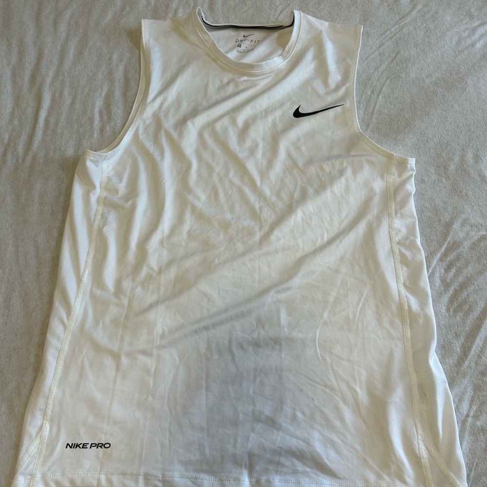 Nike Dri-Fit White Muscle-T